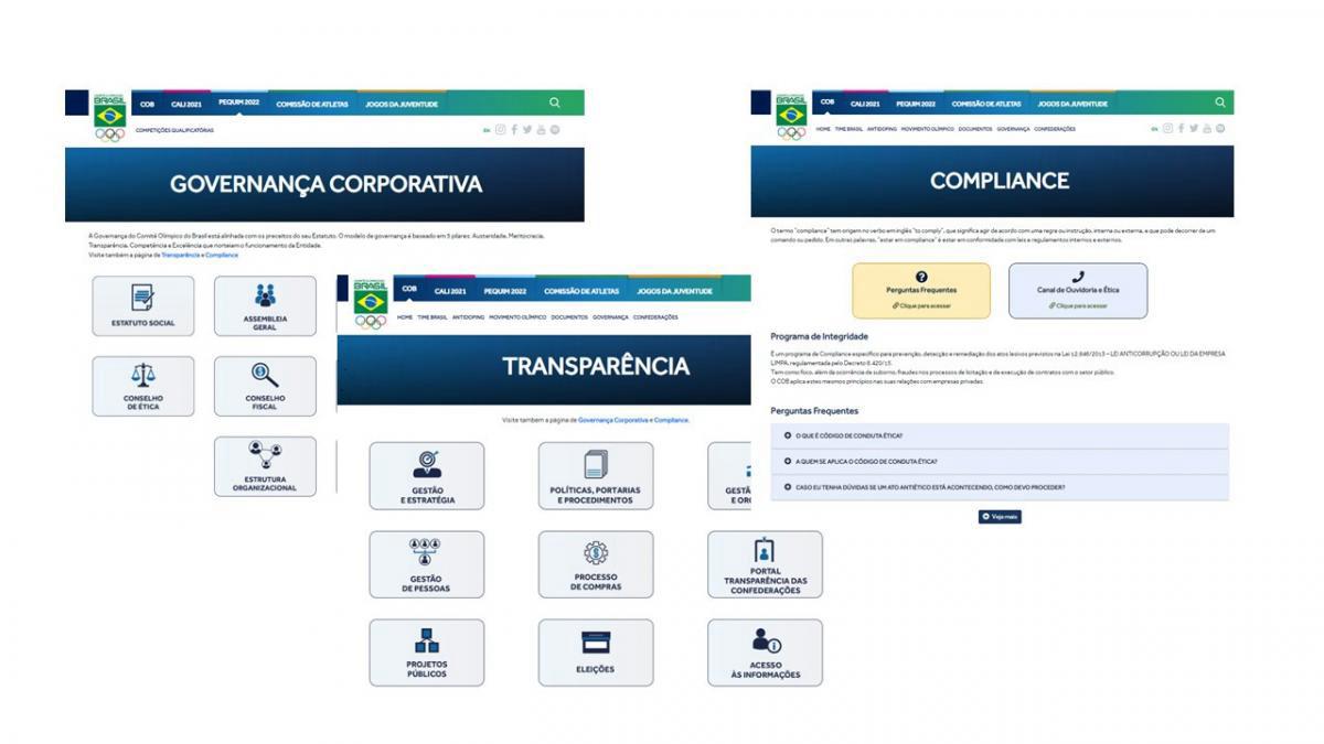 Governança, Transparência e Compliance ganham novas páginas no site do COB